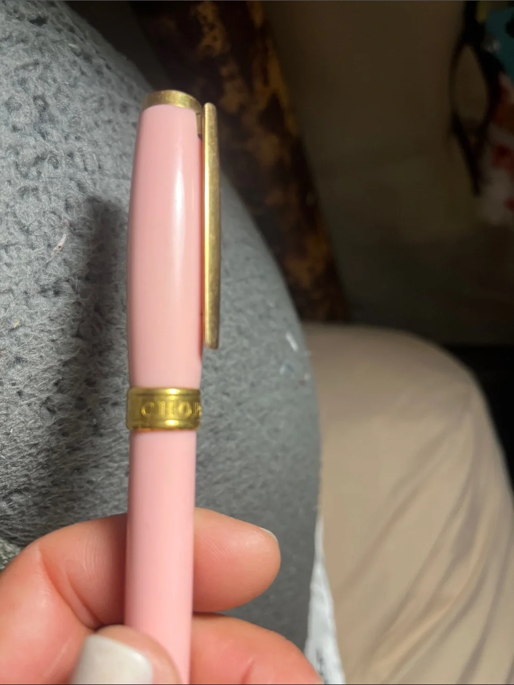 Chopard Pink Ballpoint Pen with Gold Accents